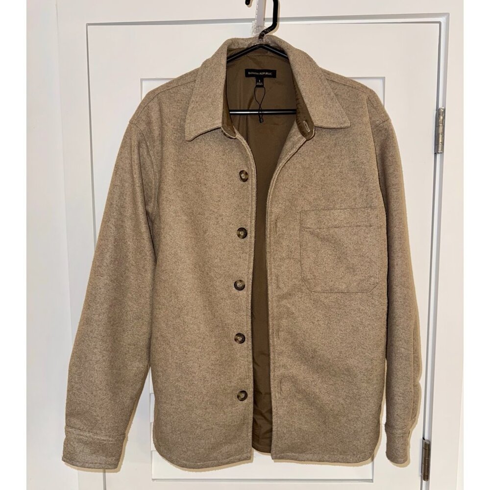 Banana Republic Men's Heritage Shirt Jacket (Tan, Polyester, Size S)